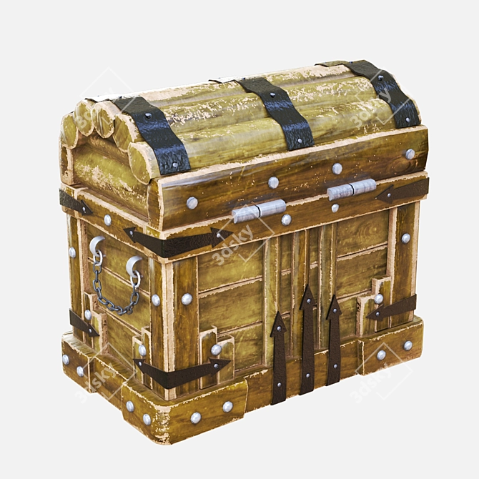 Vintage Treasure Chest 3D model image 3