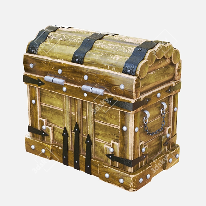 Vintage Treasure Chest 3D model image 4