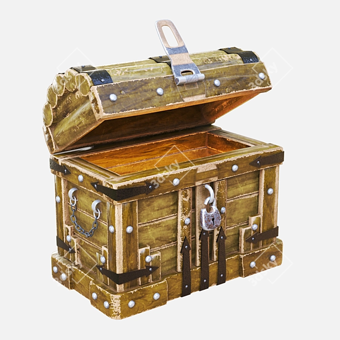 Vintage Treasure Chest 3D model image 5