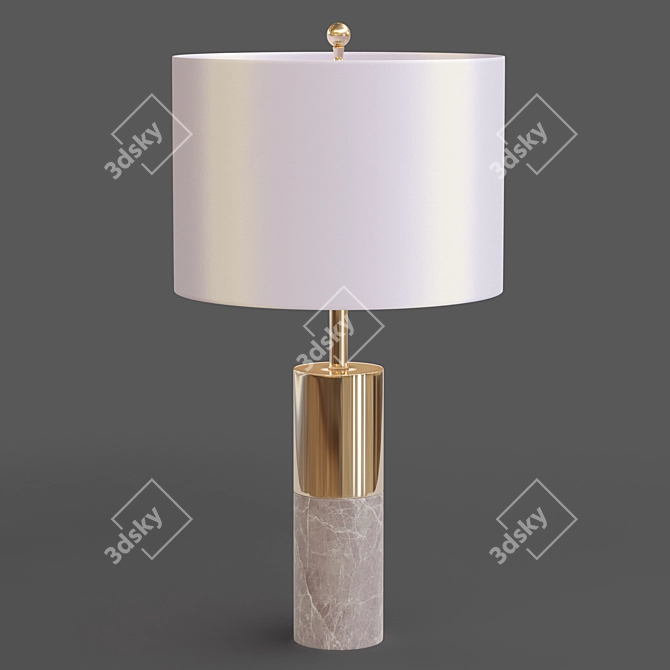 Sleek Gray and White Zoey Table Lamp 3D model image 1