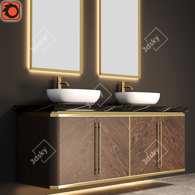 AP Elegant 3-Piece Bathroom Set 3D model image 2