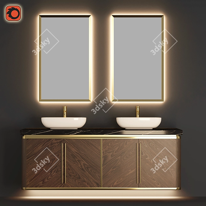 AP Elegant 3-Piece Bathroom Set 3D model image 4