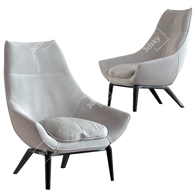 Elegant ERMES Armchair: Contemporary Comfort 3D model image 3