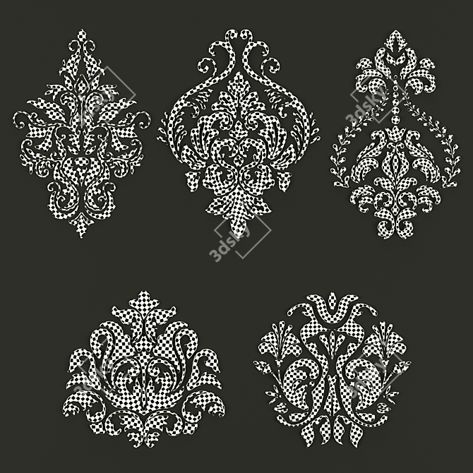 Modern Geometric Ornament Set 3D model image 3