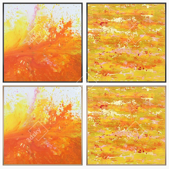 Artful Frames: Set of 2 Wall Paintings 3D model image 2