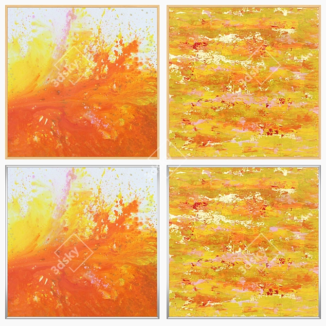 Artful Frames: Set of 2 Wall Paintings 3D model image 3