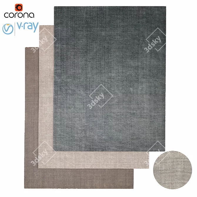 Cozy Handwoven Wool Rug 3D model image 1