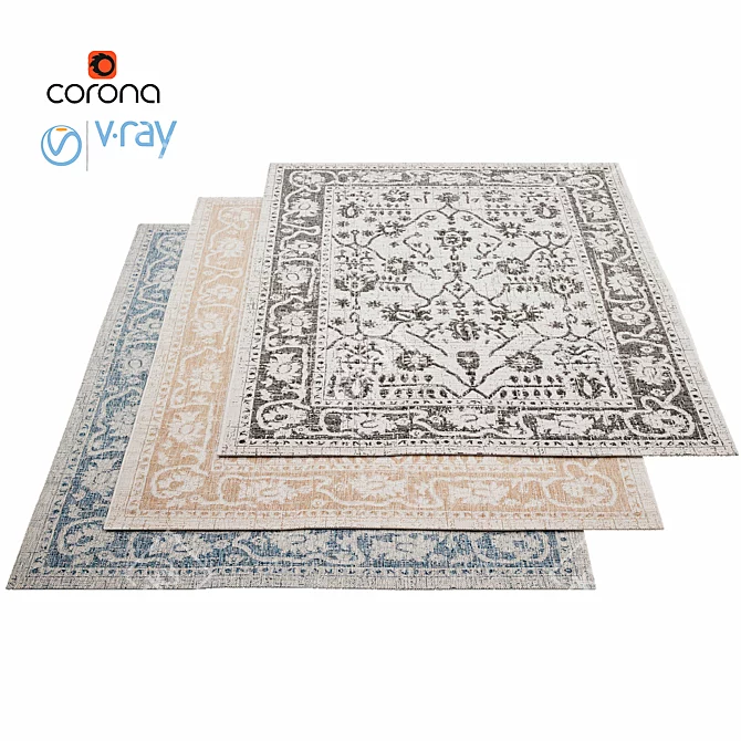 Serena & Lilly Cleo Blue Rug 3D model image 1