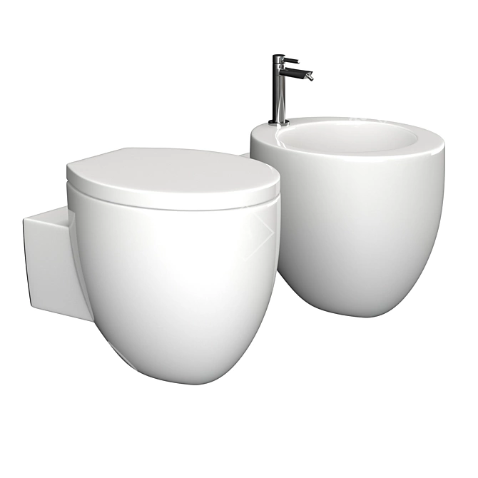 Cielo Ceramic Toilet: Giare Series 3D model image 1