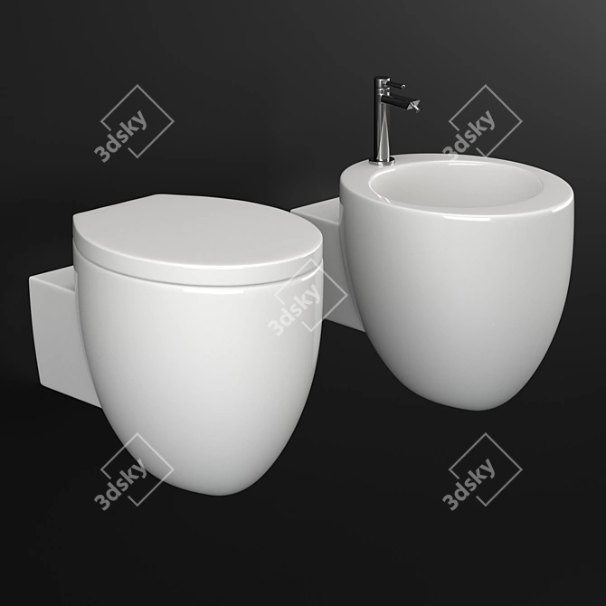 Cielo Ceramic Toilet: Giare Series 3D model image 2