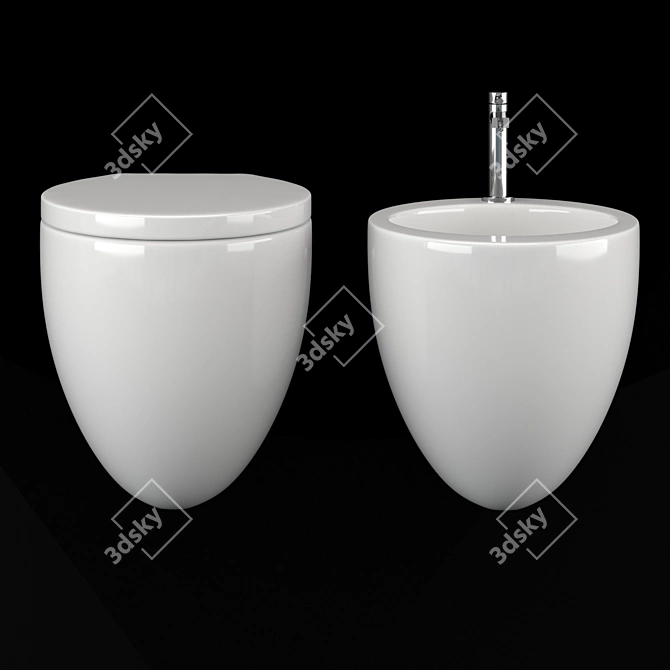 Cielo Ceramic Toilet: Giare Series 3D model image 3