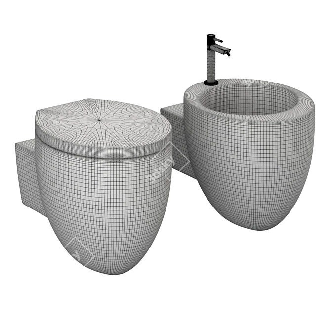 Cielo Ceramic Toilet: Giare Series 3D model image 5