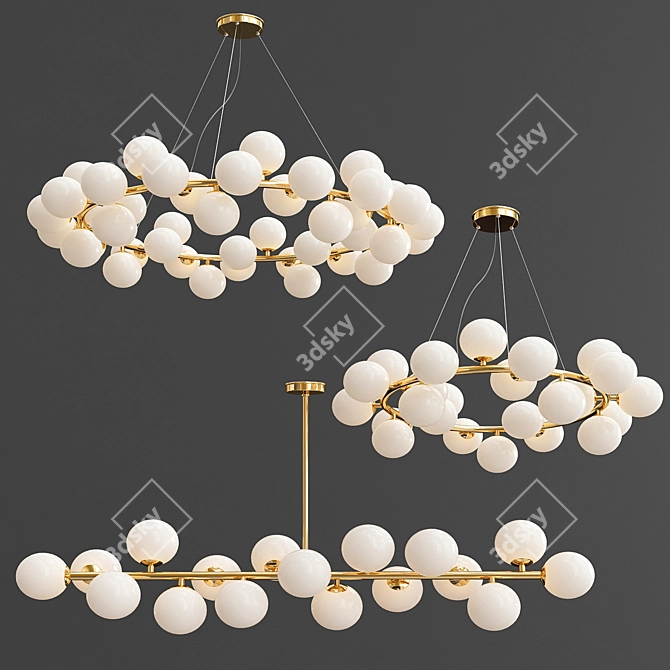 Mimosa Bubble Stik Chandelier 3D model image 1