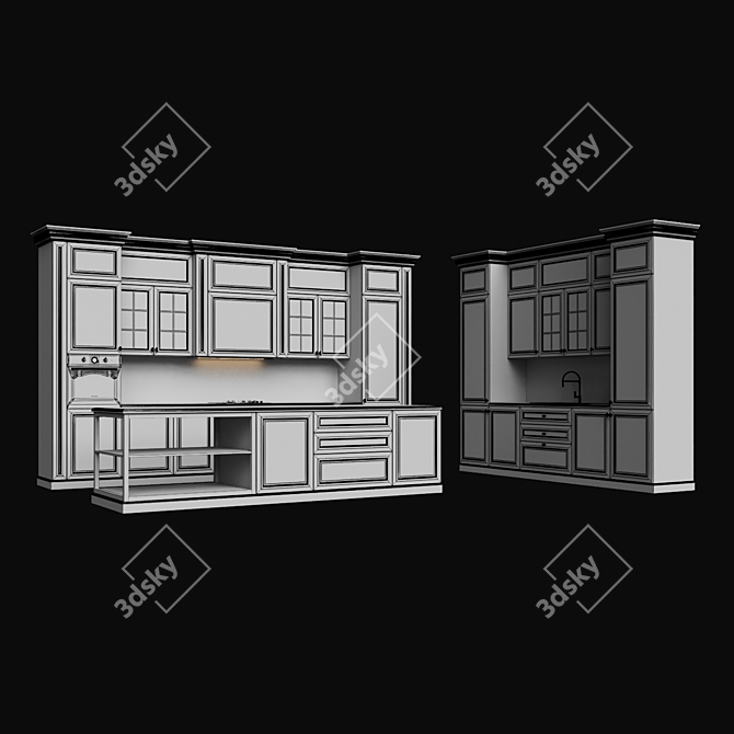 Elegant Extractor Hood 3D model image 3