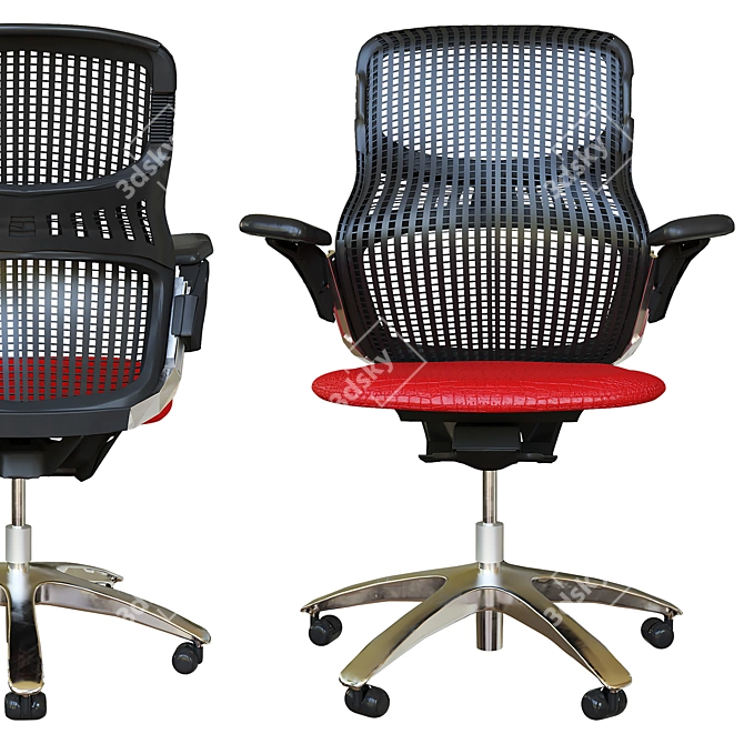 Sleek Fabric Office Chair 3D model image 3