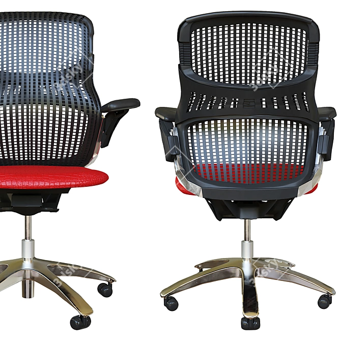 Sleek Fabric Office Chair 3D model image 4