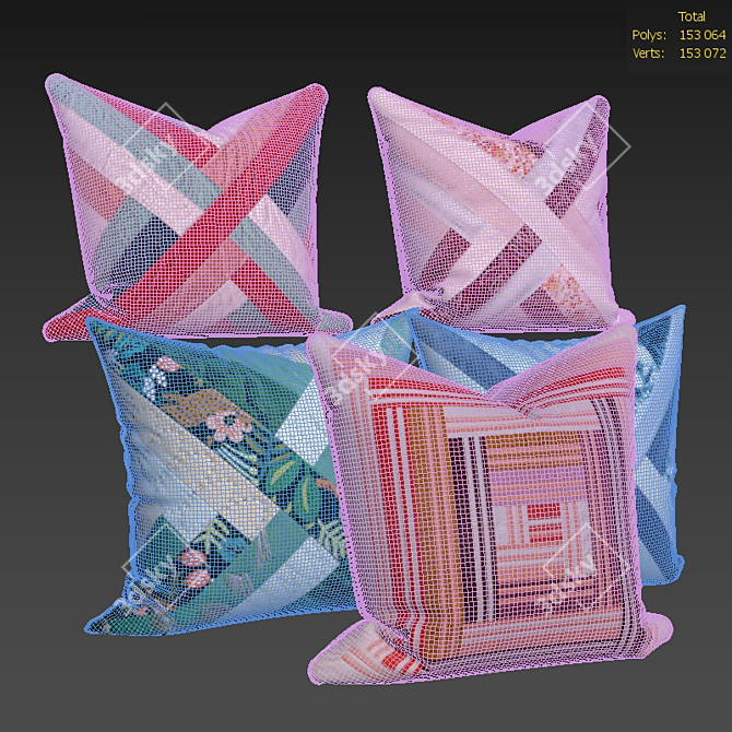 Decorative Pillow Set 560: Elegant & Cozy 3D model image 4