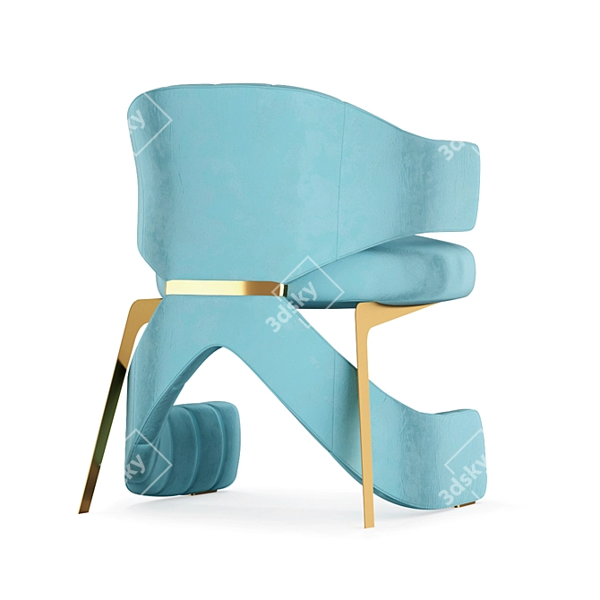 Elegant Floating Velvet Chair 3D model image 3