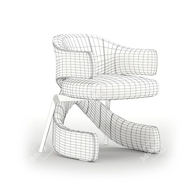 Elegant Floating Velvet Chair 3D model image 5