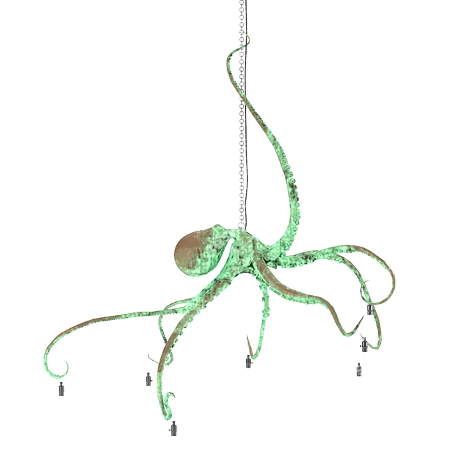 Bronze Octopus Pendant Light 3D model image 4