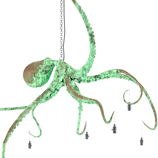 Bronze Octopus Pendant Light 3D model image 5