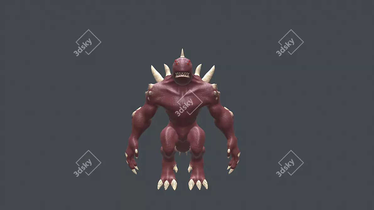 Monstrous Gaming Model: 6 Animations, High-quality Textures 3D model image 1