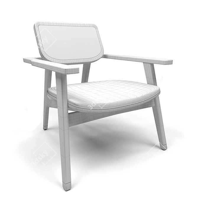 Stylish Phileas Armchair 3D model image 2