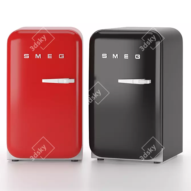 Smeg FAB5LRD3 Mini Refrigerator: Retro Style 3D model image 1