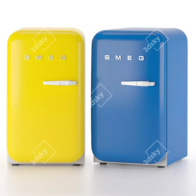Smeg FAB5LRD3 Mini Refrigerator: Retro Style 3D model image 2