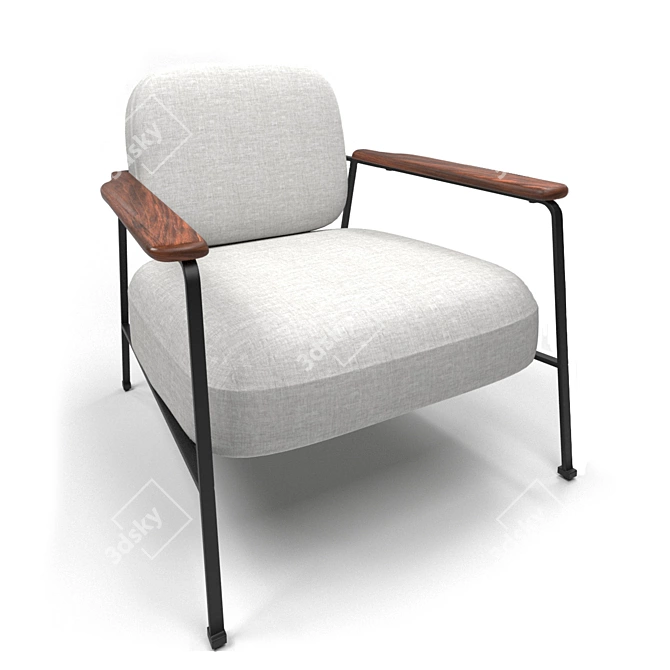 Abraxas White Armchair: Stylish and Comfortable 3D model image 1