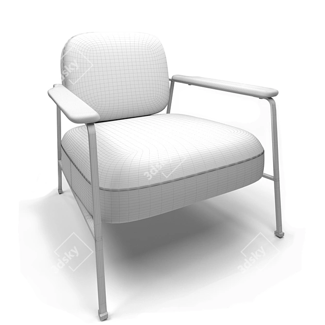 Abraxas White Armchair: Stylish and Comfortable 3D model image 2