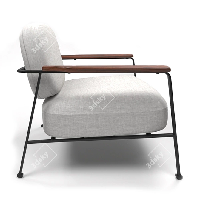 Abraxas White Armchair: Stylish and Comfortable 3D model image 3