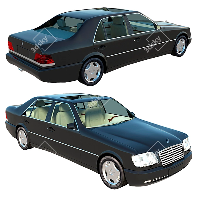 Classic Mercedes w140 - 3D Model 3D model image 1