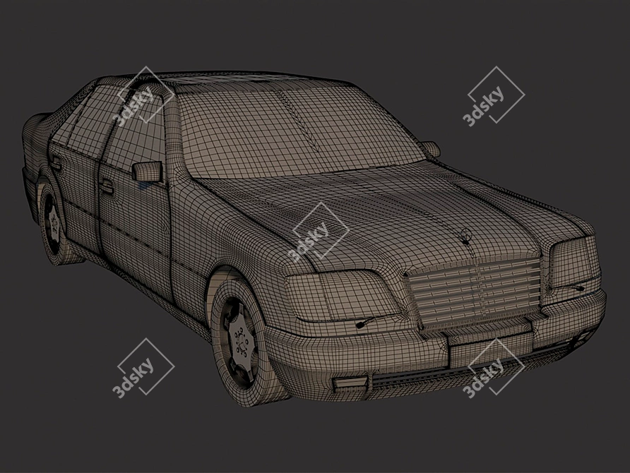 Classic Mercedes w140 - 3D Model 3D model image 2