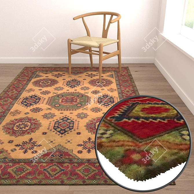 1946 Carpets Set: High Quality Textures for Close and Distant Views 3D model image 5
