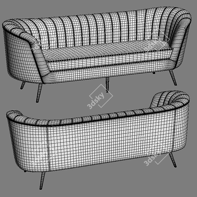 Elegant Margo Velvet Sofa | Luxurious Design 3D model image 5