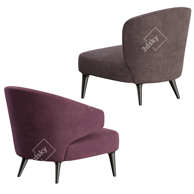 Elegant Aston Armchair, Minotti 3D model image 5