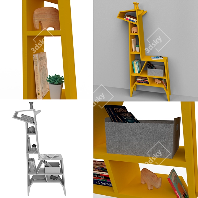 Giraffe Cabinet | Book and Toy Storage Solution 3D model image 4