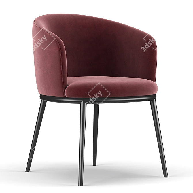 Elegant Filmore Dining Chair 3D model image 4