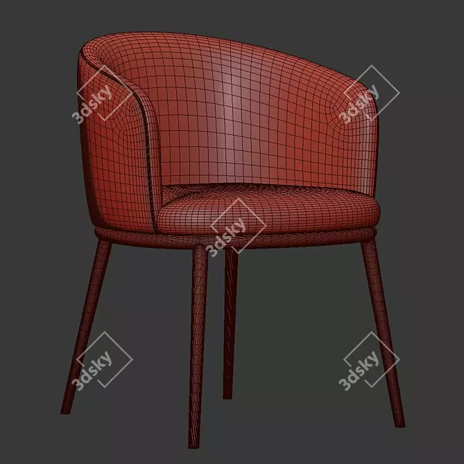 Elegant Filmore Dining Chair 3D model image 1