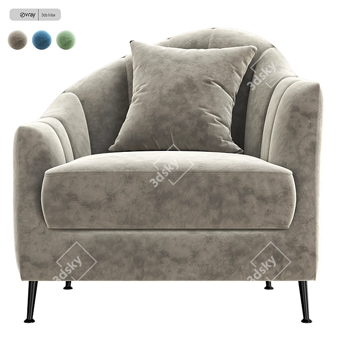 Elegant Gauche Chair: Divine Occasional Seating 3D model image 4