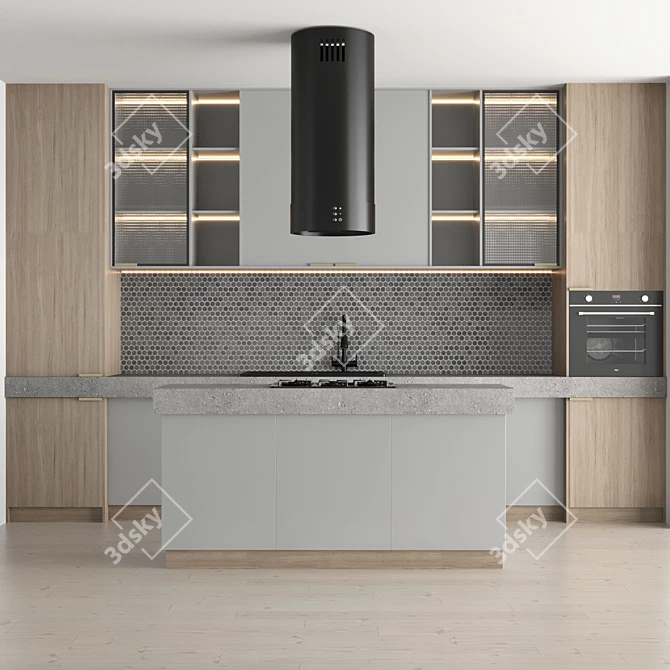 Modular Hadi Kitchen - Customizable & Space-saving 3D model image 1