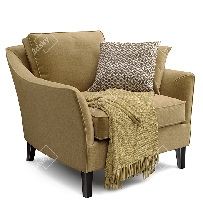 Elegant Saloni BS Armchair: Timeless Luxury 3D model image 1