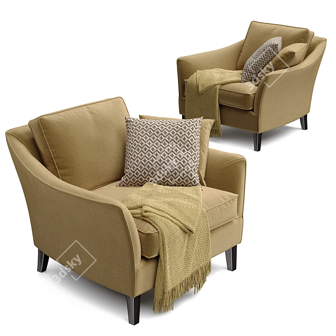 Elegant Saloni BS Armchair: Timeless Luxury 3D model image 2