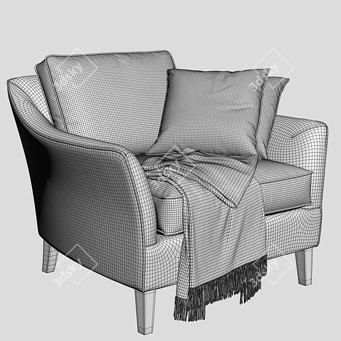 Elegant Saloni BS Armchair: Timeless Luxury 3D model image 3