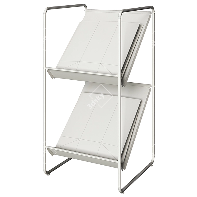 Vinyl Haven: Sleek Storage Rack 3D model image 3