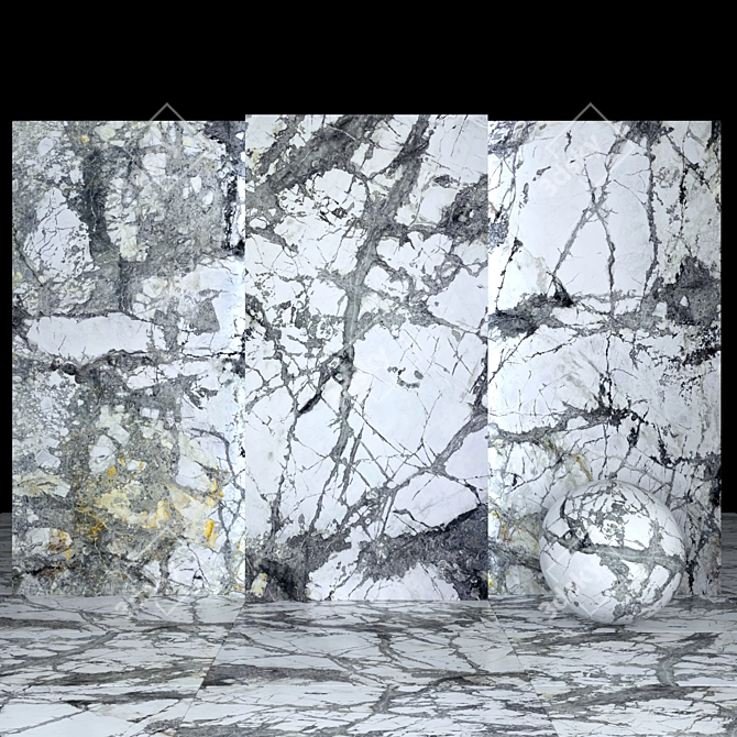 Invisible Grey Granite Slabs 3D model image 2