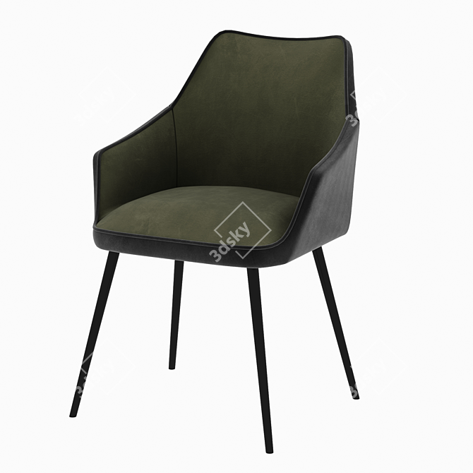 Vintage Velvet Tuscany Armchair 3D model image 4