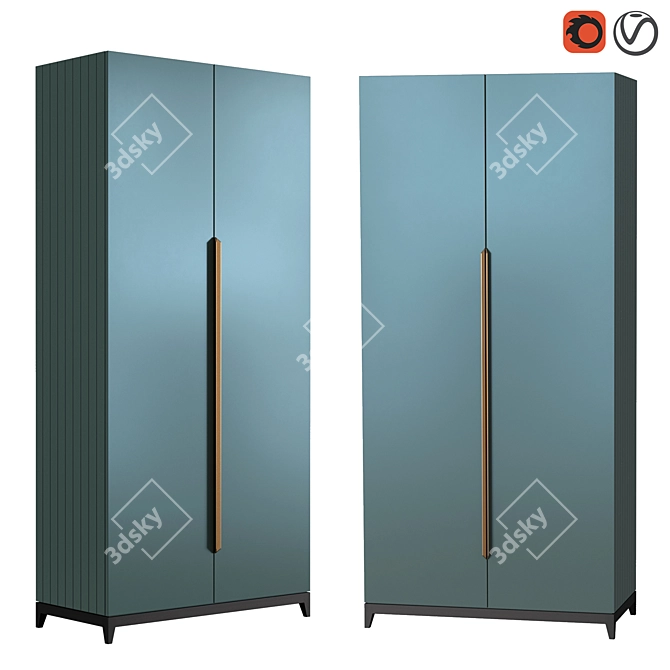 Modern Metropolitan Wardrobe - 100 cm 3D model image 1