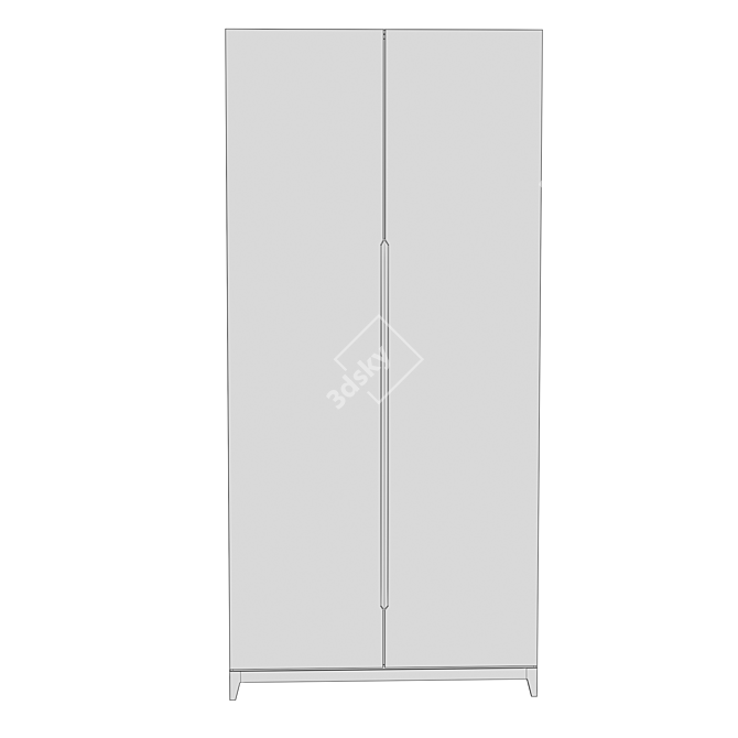 Modern Metropolitan Wardrobe - 100 cm 3D model image 3